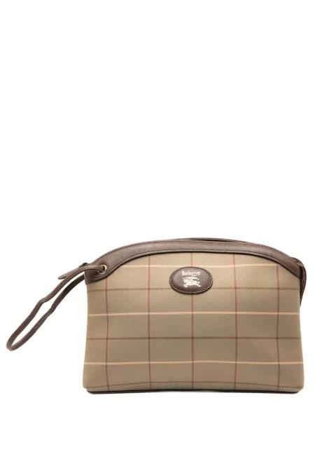 20th Century Vintage Check Canvas Wristlet clutch bag by BURBERRY 