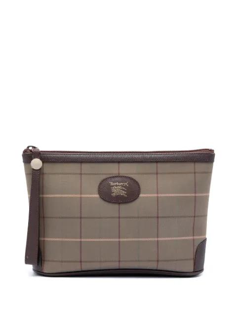 20th Century Vintage Check Canvas Wristlet clutch bag by BURBERRY 