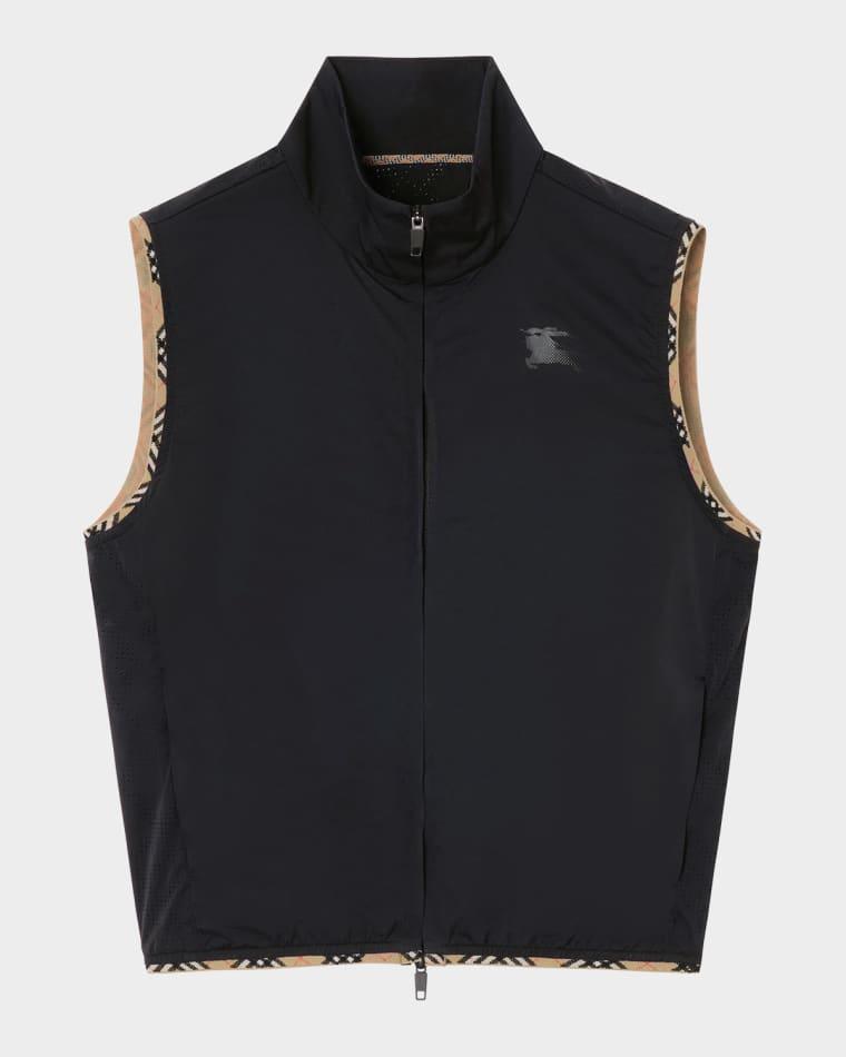 Aimee Check-Trim Perforated Nylon Vest by BURBERRY