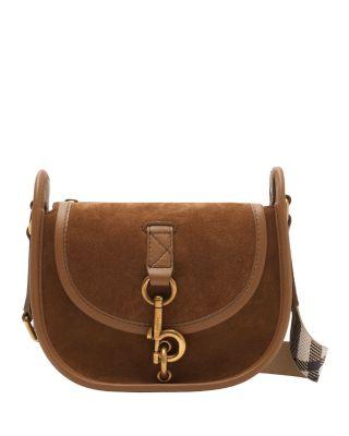 B Clip Mini Suede Messenger Bag by BURBERRY