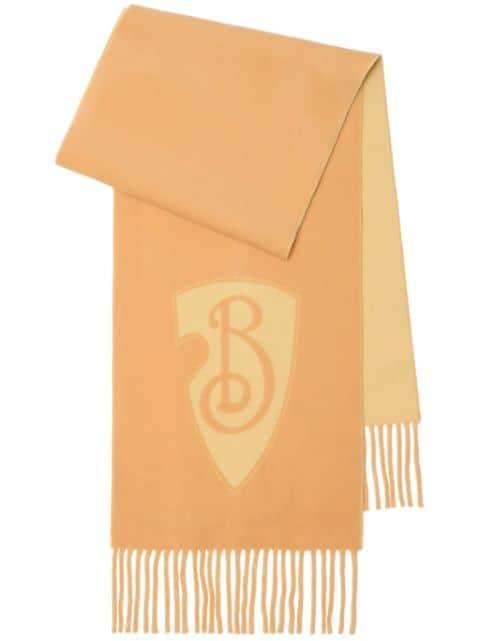 B Shield fringed scarf by BURBERRY