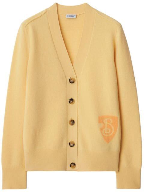 B Shield knitted cardigan by BURBERRY