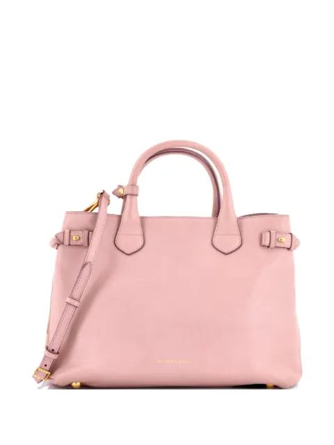 Banner Tote Leather and House Check Canvas Medium satchel by BURBERRY 