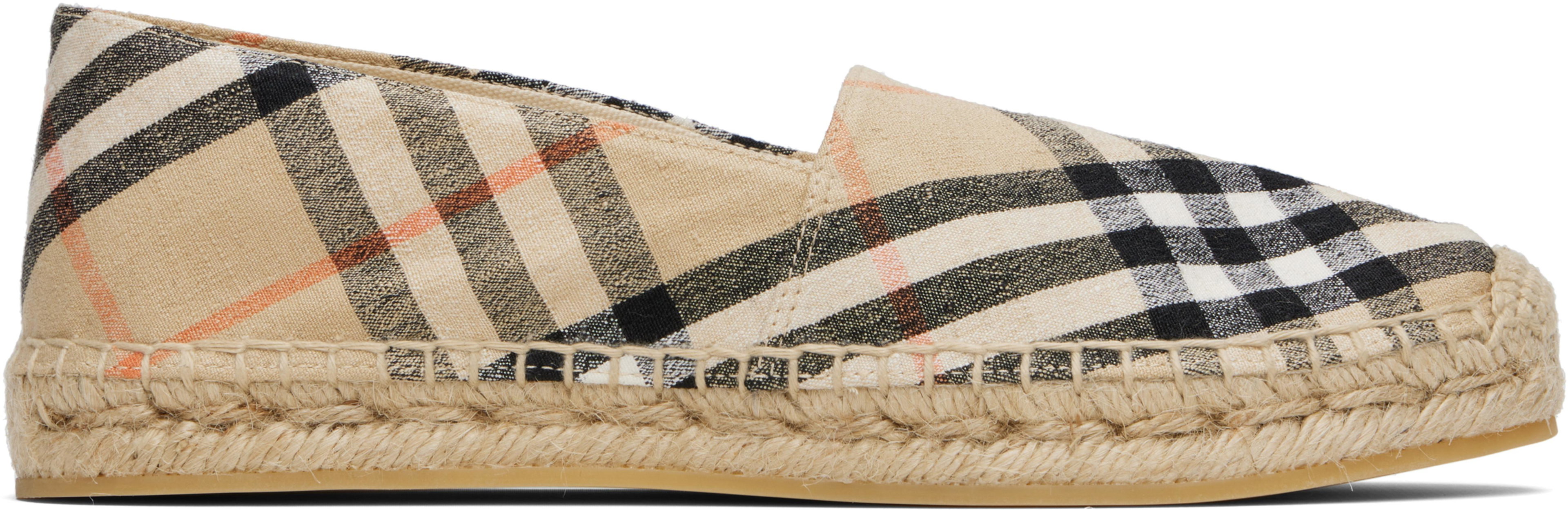 Beige Check Mews Espadrilles​ by BURBERRY