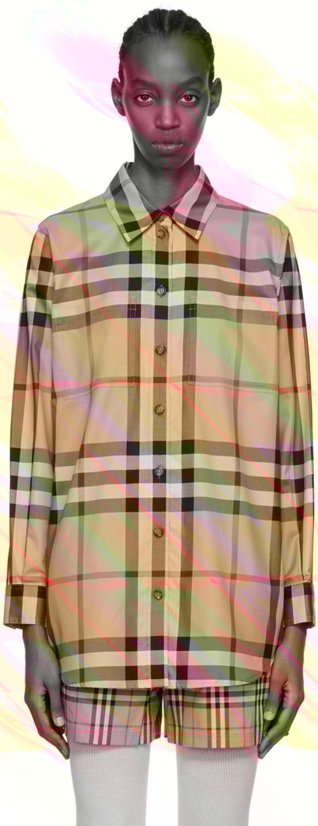 Beige Check Shirt by BURBERRY