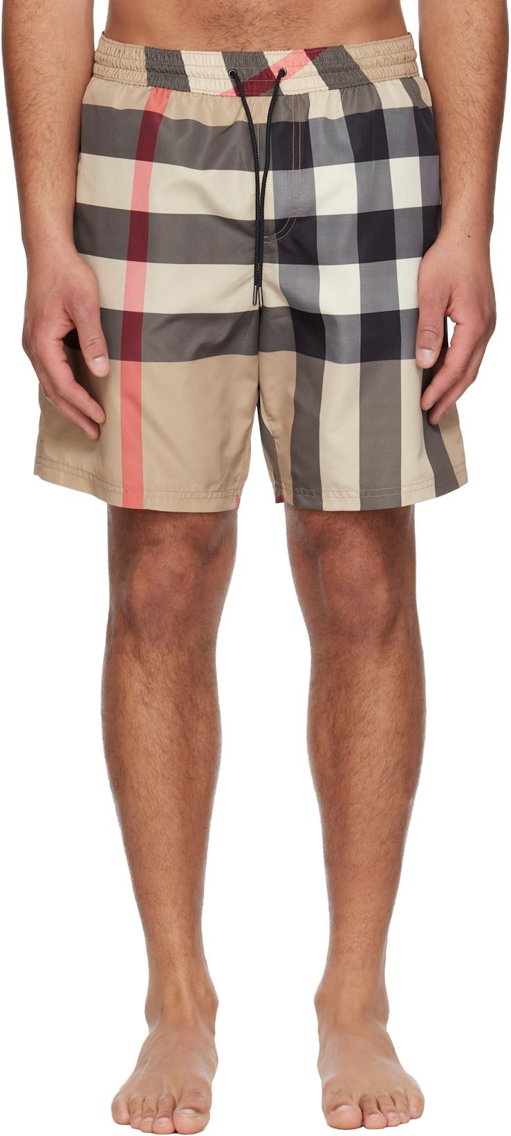 Beige Guildes Swim Shorts by BURBERRY