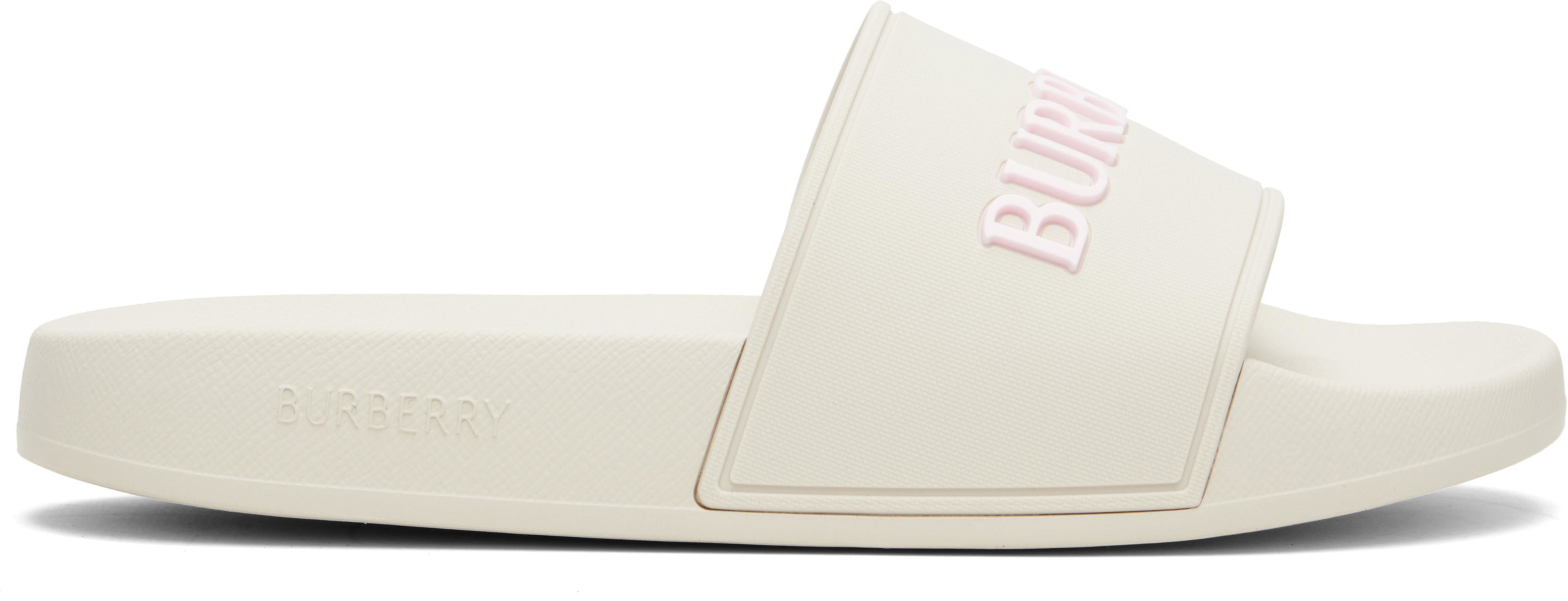 Beige Logo Slides by BURBERRY
