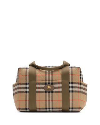 Belfast House Check Quilted Calf Leather Diaper Bag by BURBERRY