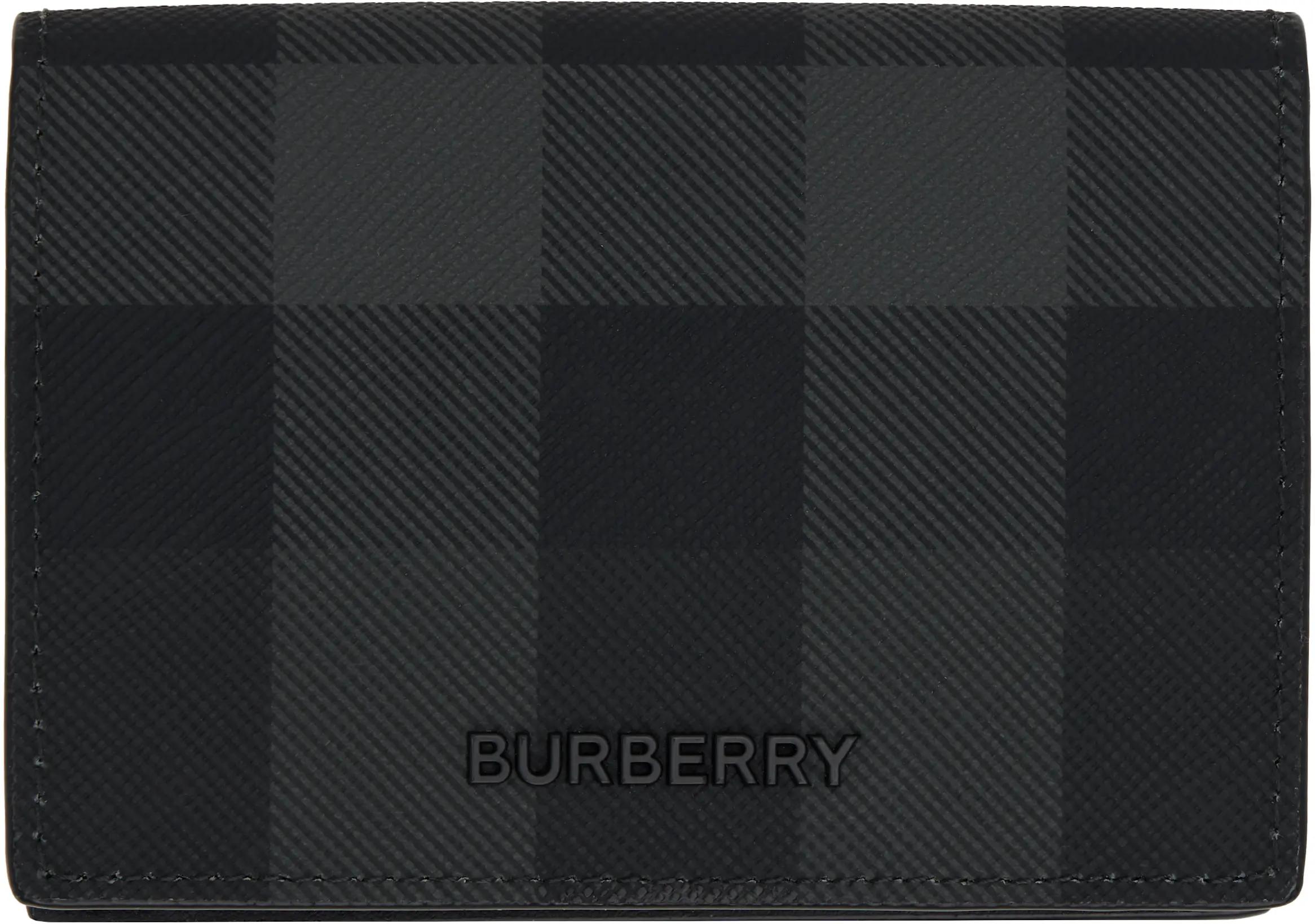 Black Check Folding Card Holder by BURBERRY