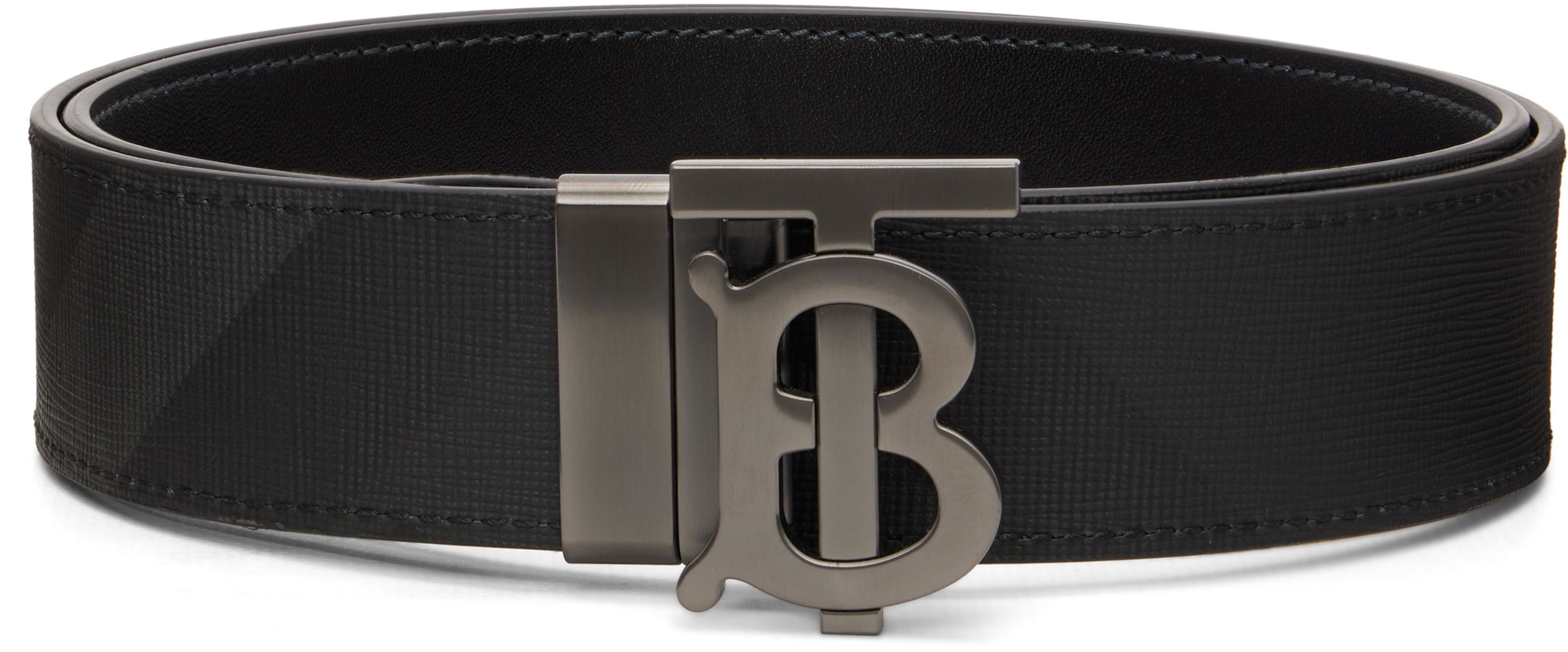 Black Check TB Reversible Belt by BURBERRY