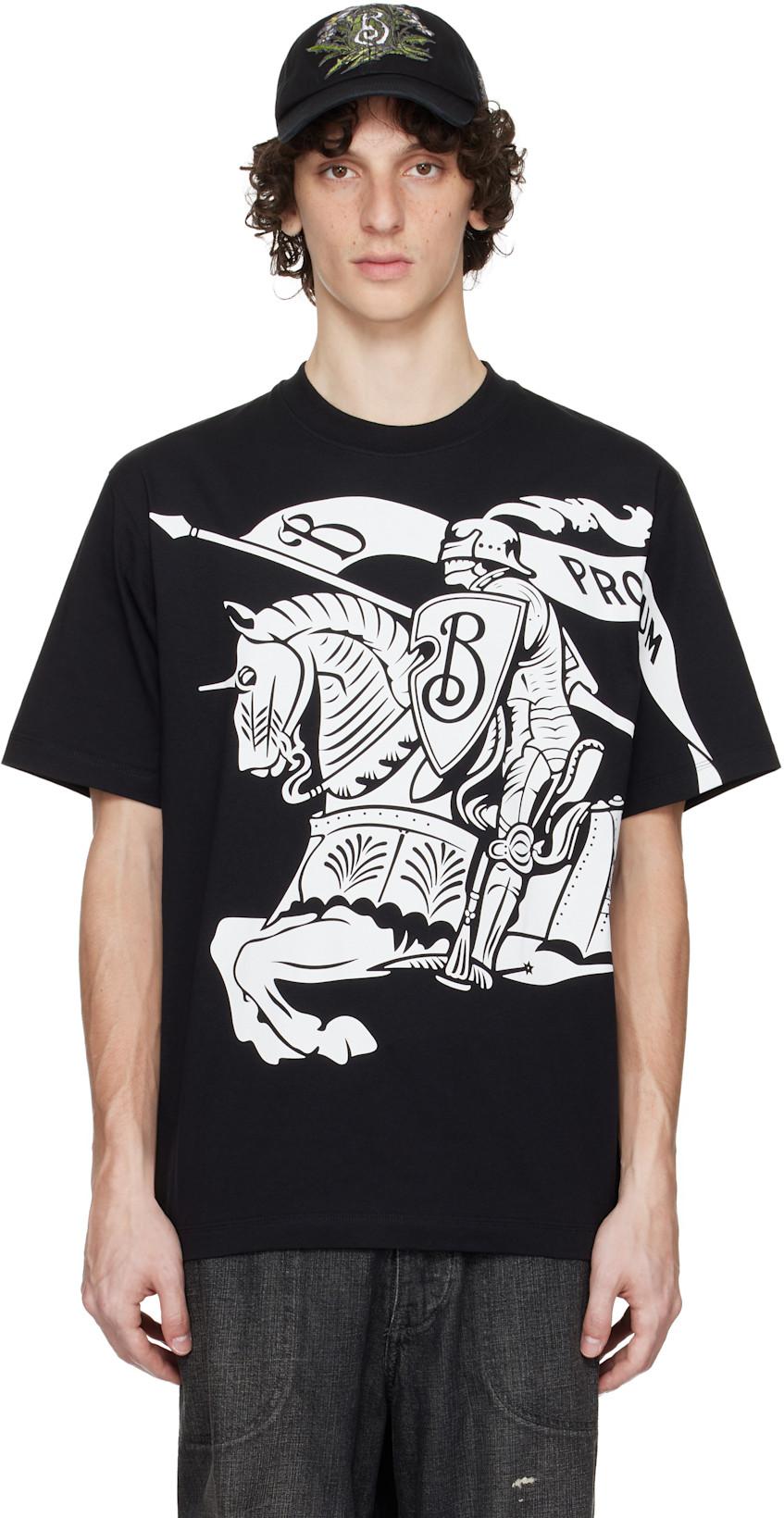 Black EKD Cotton T-shirt by BURBERRY