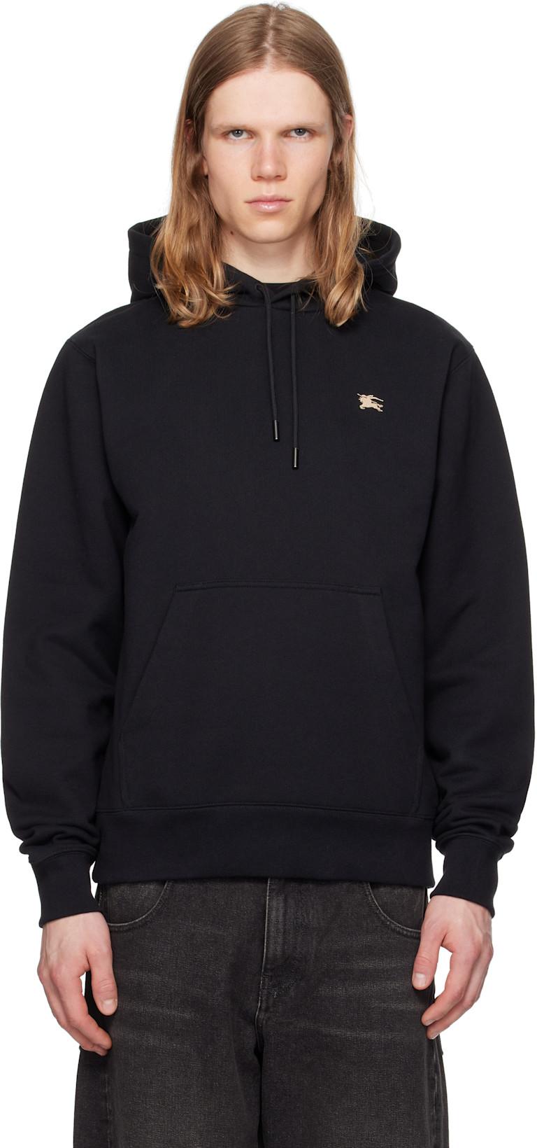 Black Knight Stamp Cotton Hoodie by BURBERRY