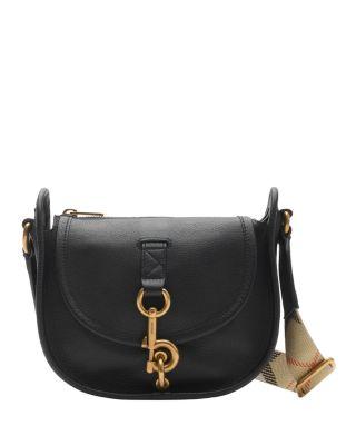 Black Leather Mini Bag by BURBERRY