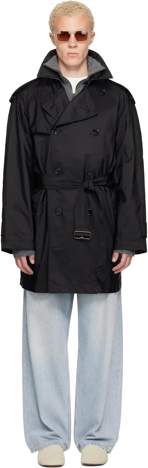 Black Mid-length Nylon Leadenham Trench Coat by BURBERRY