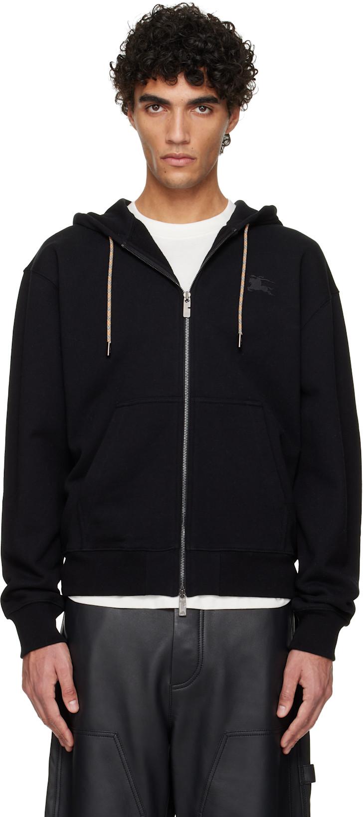 Black Rory Check Patch Hoodie by BURBERRY