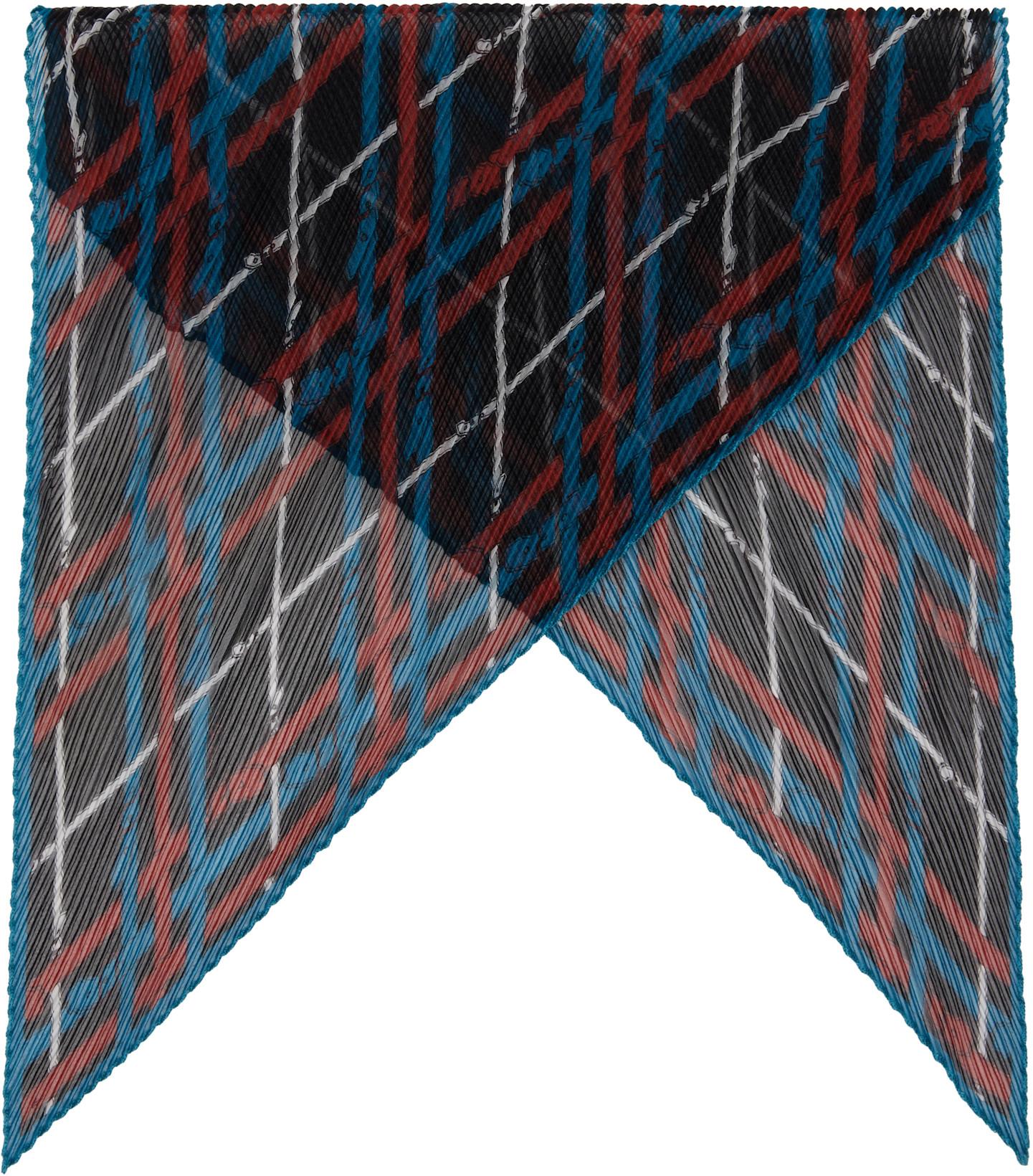 Black & Blue Belt Check Silk Chiffon Scarf by BURBERRY