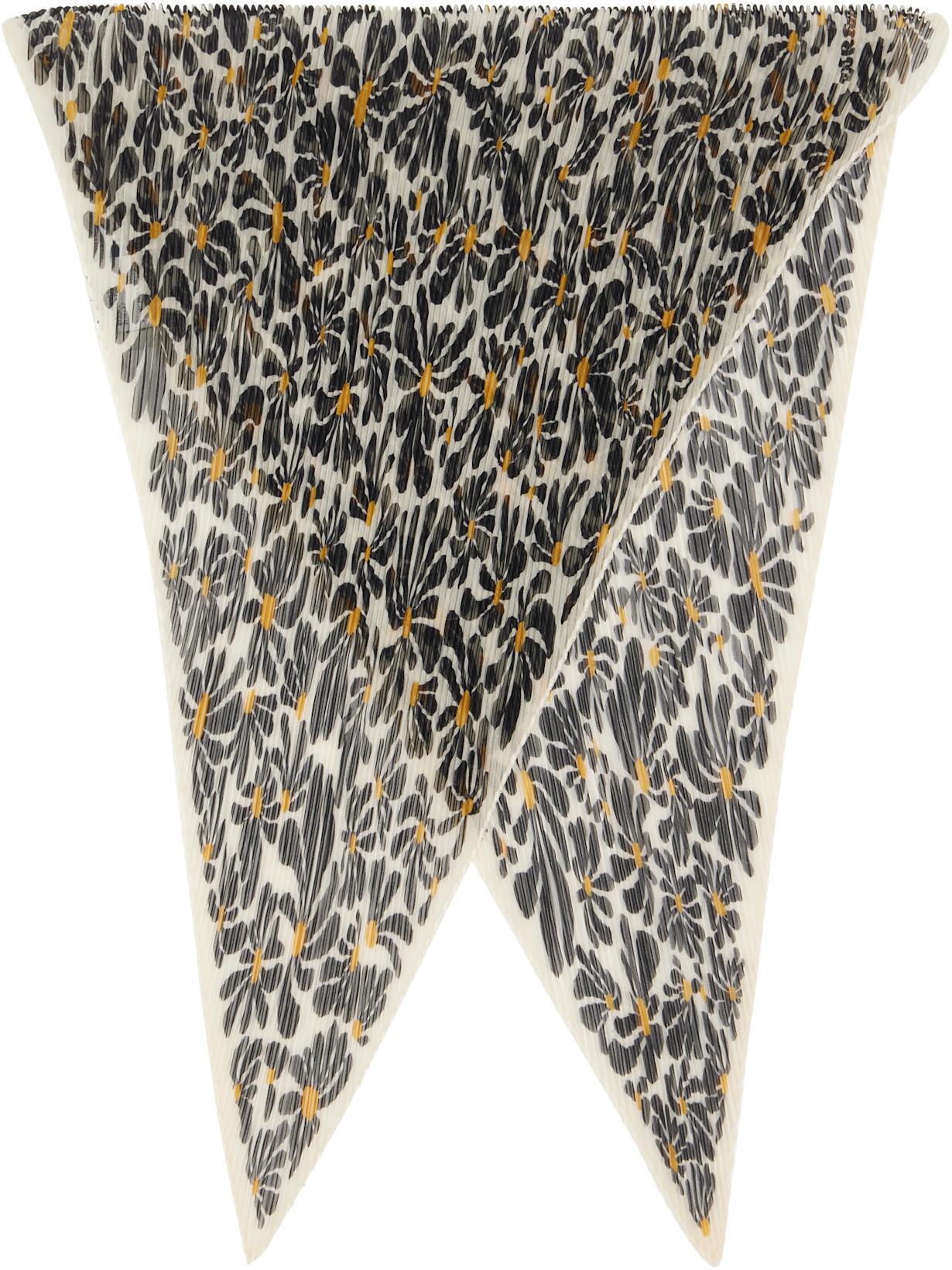 Black & Off-White Daisy Silk Scarf by BURBERRY