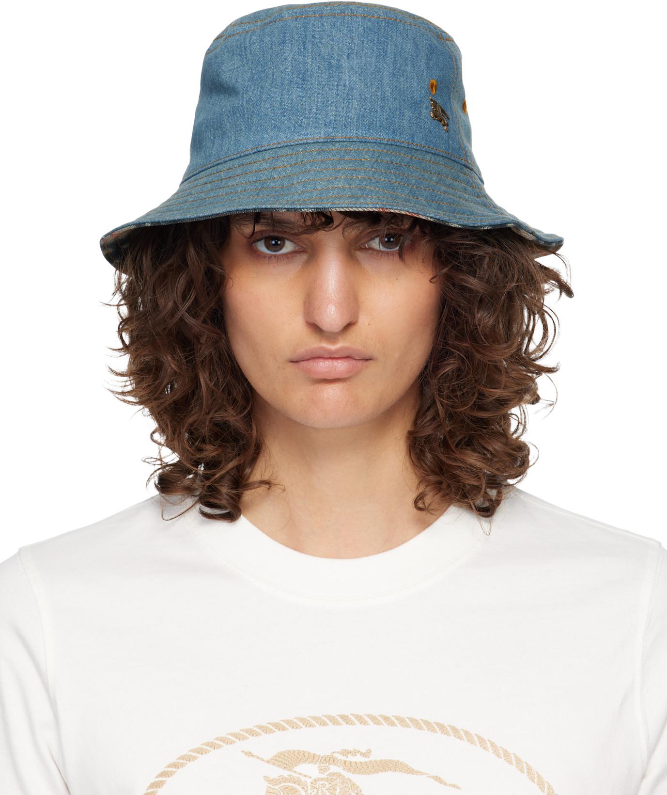 Blue Denim Bucket Hat by BURBERRY