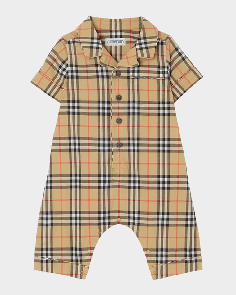 Boy's Andreas Check Cotton Shortall, Size 3M-18M by BURBERRY