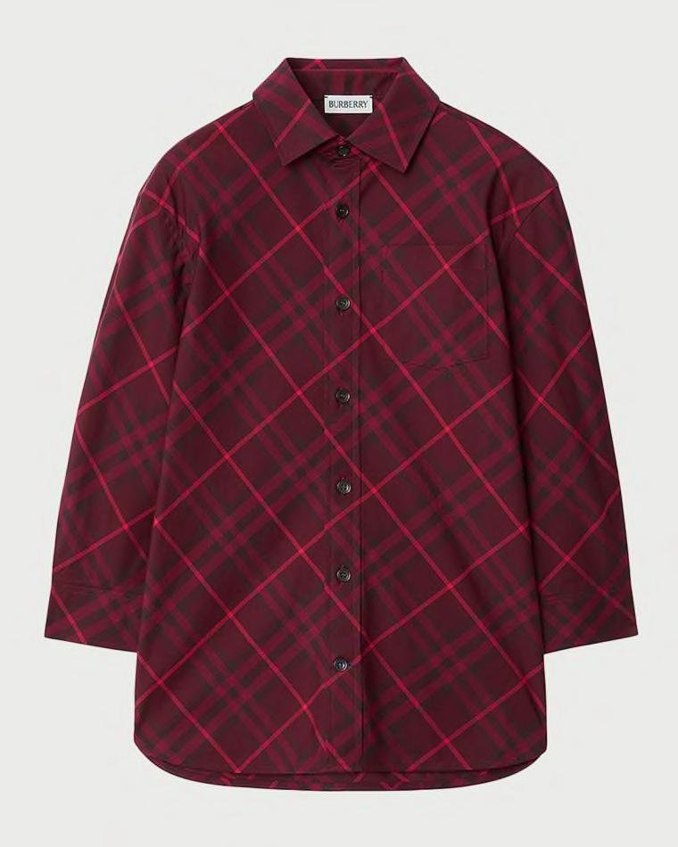 Boy's Angelo Bias Check Button-Front Shirt, Size 3-14 by BURBERRY