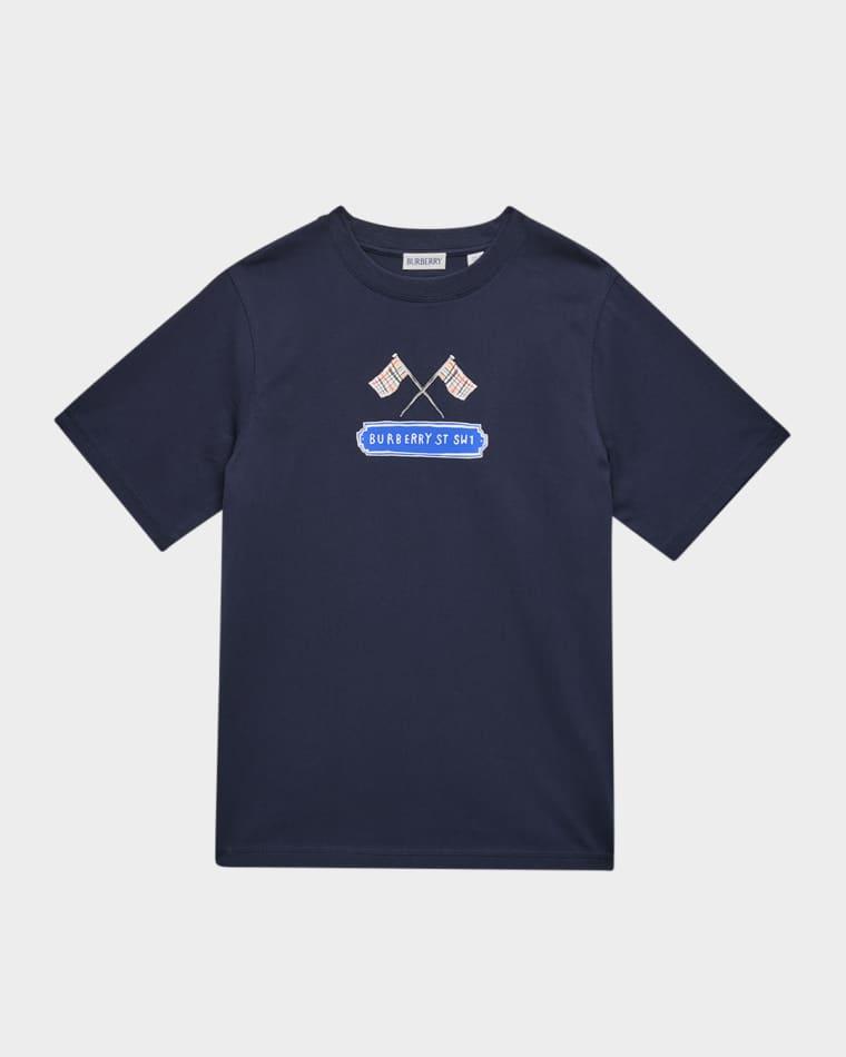 Boy's Cedar Flag Short-Sleeve T-Shirt, Size 3-14 by BURBERRY