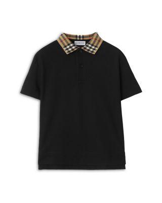 Boys' Check Collar Cotton Polo Shirt - Big Kid by BURBERRY