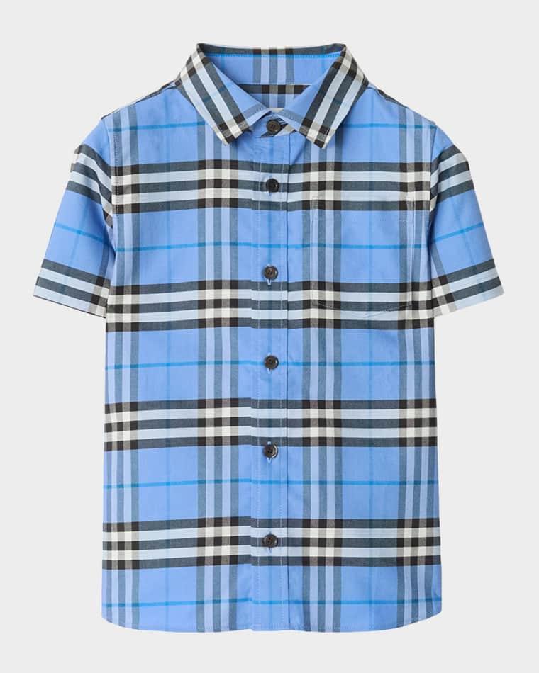 Boy's Check Cotton Oxford Shirt, Size 3-14 by BURBERRY