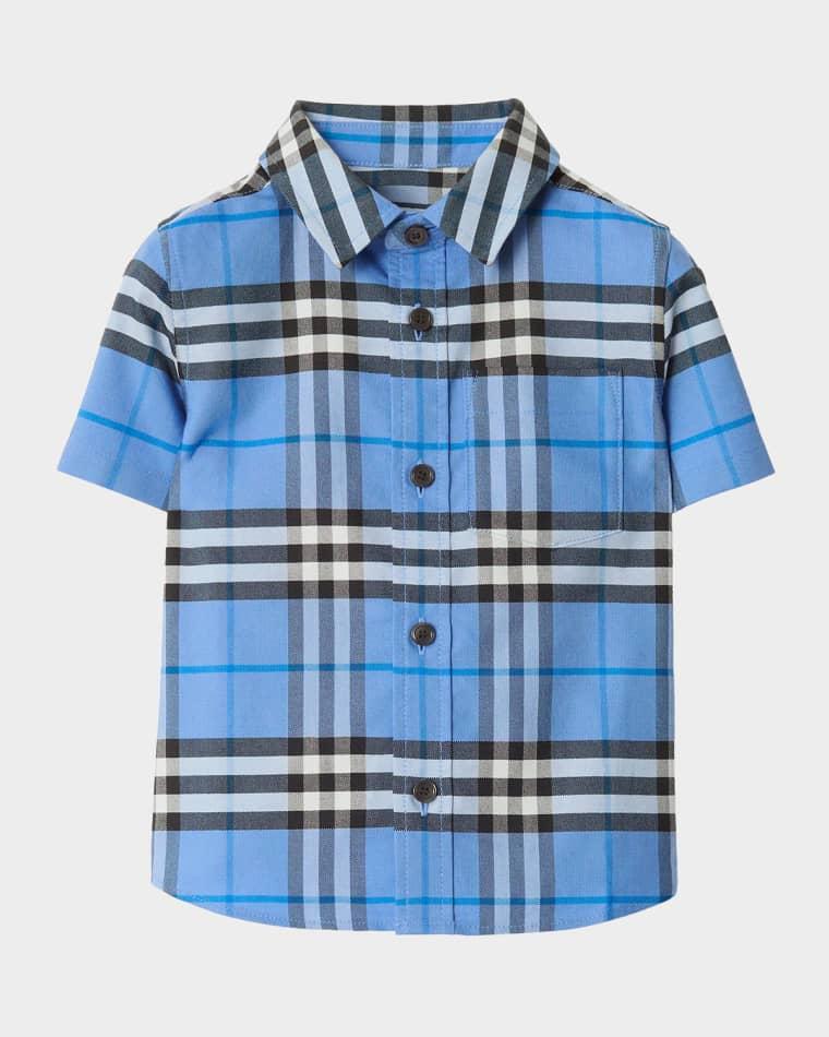 Boy's Check Cotton Oxford Shirt, Size 6M-3 by BURBERRY