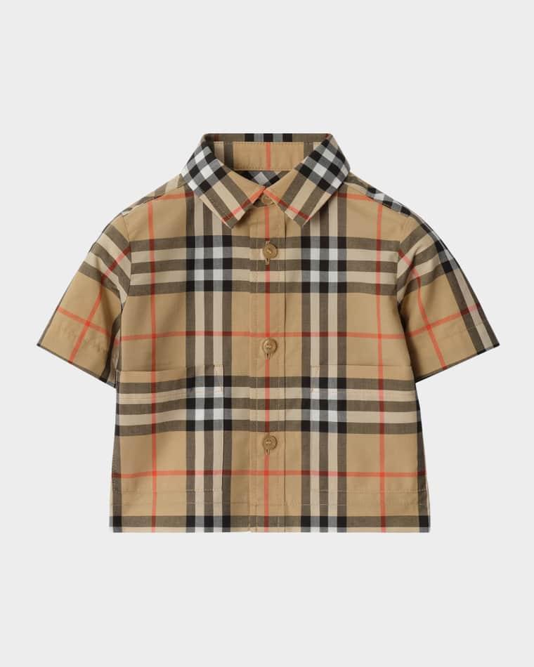 Boy's Check Cotton Shirt & Pants Set, Size 1M-18M by BURBERRY