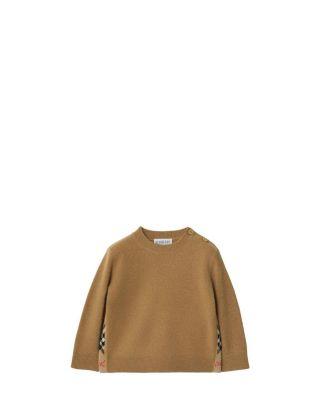 Boys' Check Patch Wool Cashmere Sweater - Baby by BURBERRY