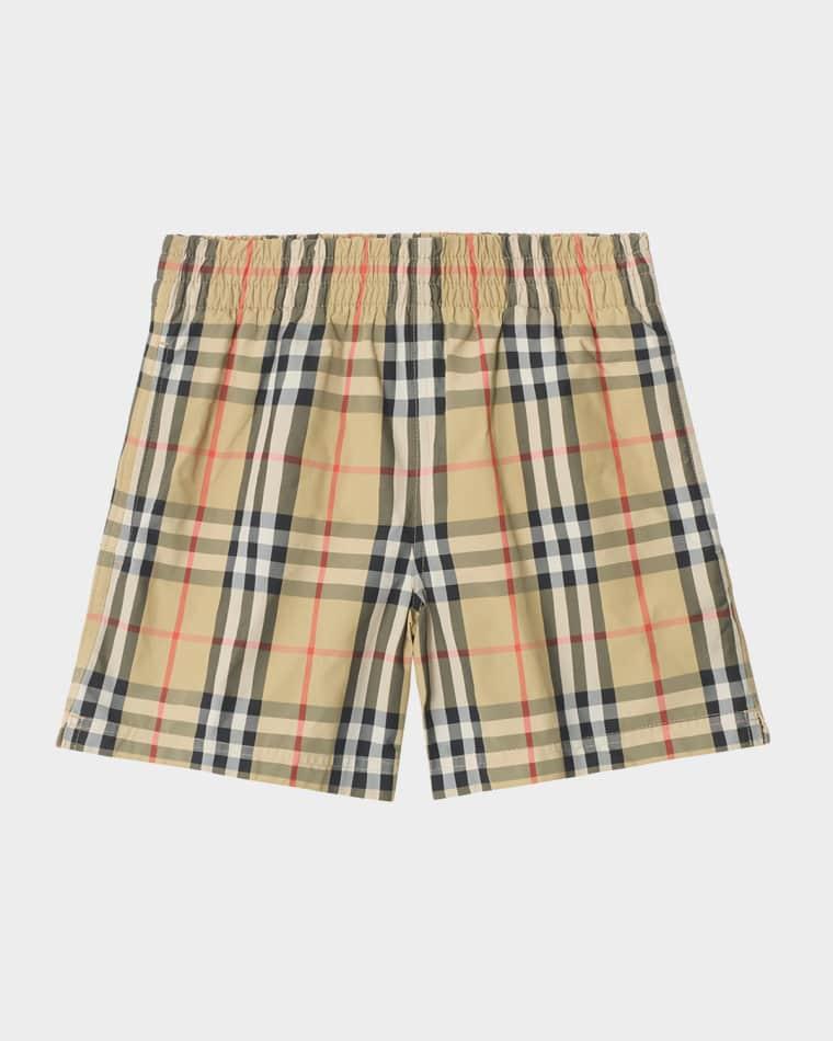 Boy's Check Swim Shorts, Size 3-14 by BURBERRY