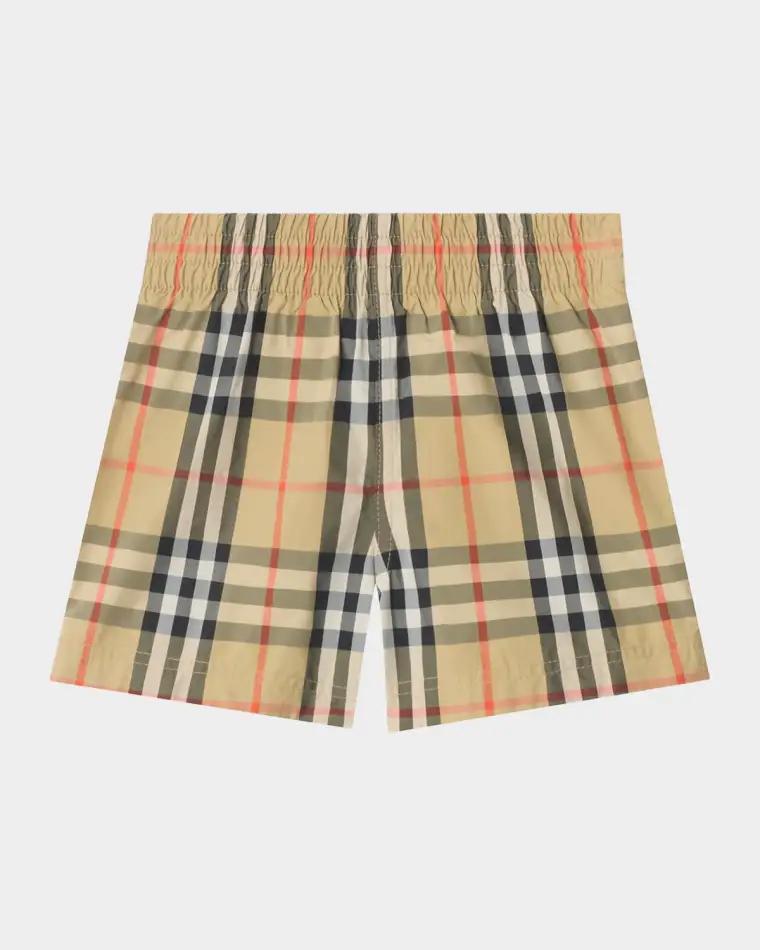 Boy's Check Swim Shorts, Size 6M-3 by BURBERRY