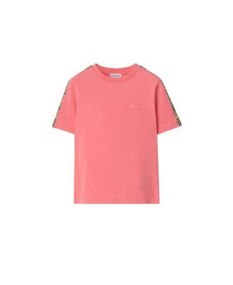 Boys' Check Trim Cotton T-shirt - Little Kid by BURBERRY