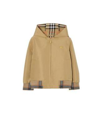 Boys' Check Trim Hooded Jacket - Little Kid by BURBERRY