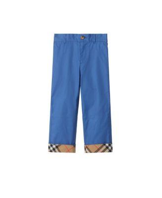 Boys' Check Turn-up Cotton Trousers - Little Kid by BURBERRY