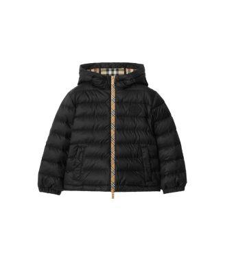 Boys' Checker-tape Nylon Hooded Puffer Jacket - Little Kid by BURBERRY