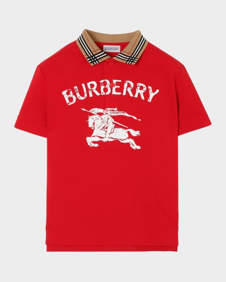 Boy's EKD Cotton Piqué Polo Shirt, Size 6-14 by BURBERRY