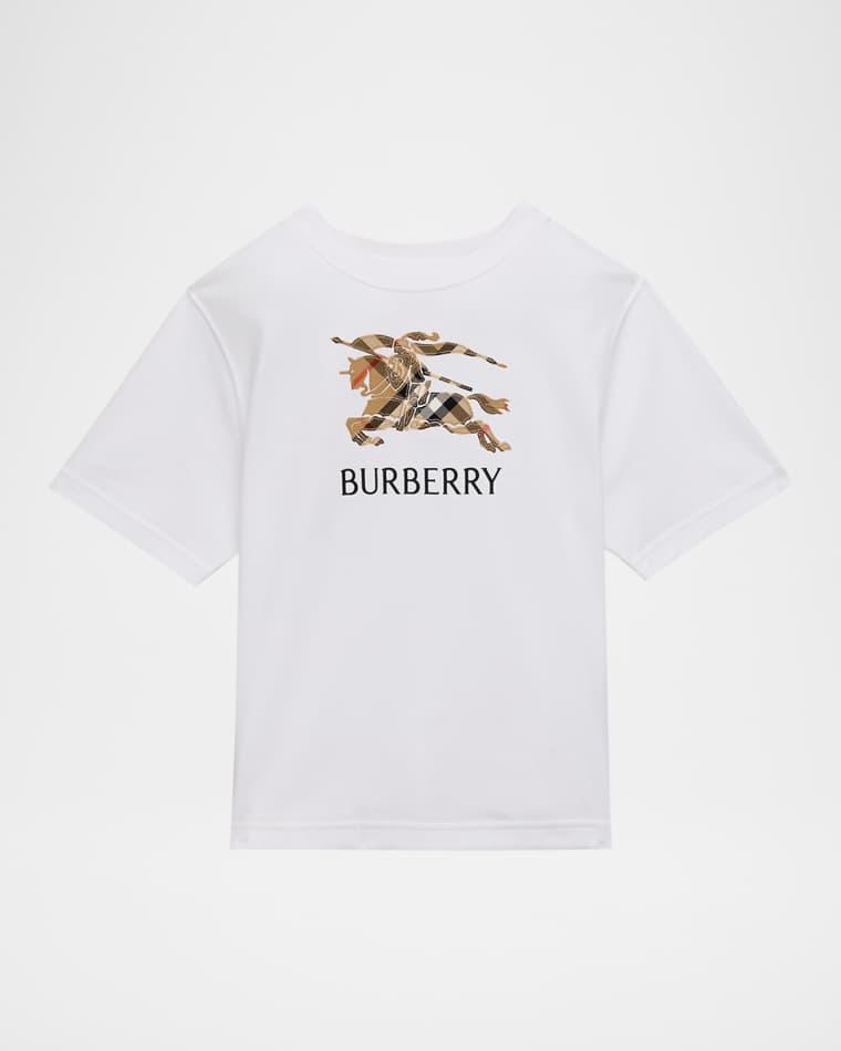 Boy's Embroidered EKD Check Cotton T-Shirt, Size 4-14 by BURBERRY