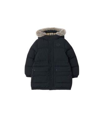 Boys' Faux Fur Trim Nylon Puffer Coat -Baby by BURBERRY