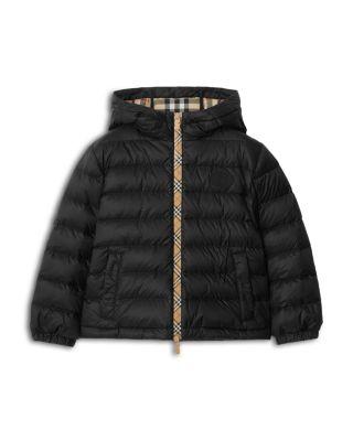 Boys' Henry Checker Tape Hooded Down Puffer Jacket - Little Kid by BURBERRY