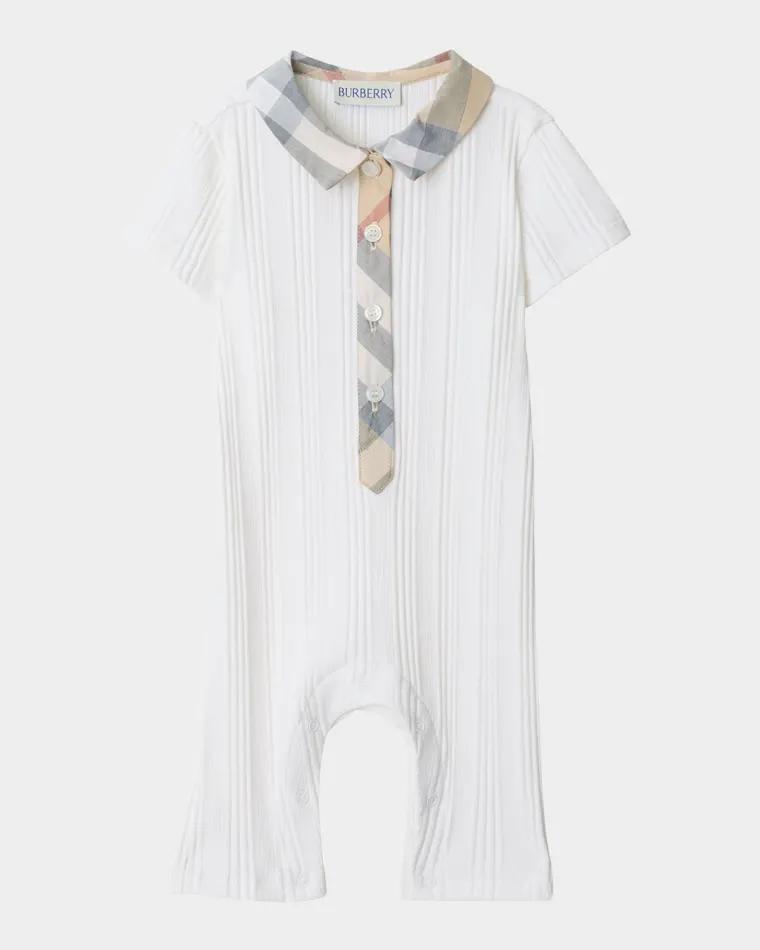 Boy's Jaxon Check Playsuit, Size 1M-18M by BURBERRY