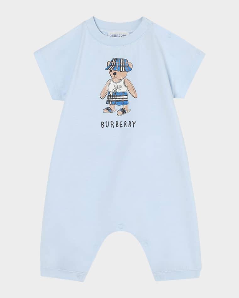 Boy's Jensen Teddy Cotton Playsuit, Size 1M-18M by BURBERRY