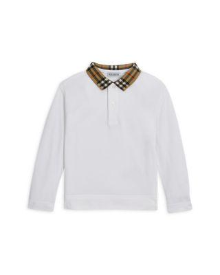 Boys' Johane Check Long Sleeve Polo Shirt by BURBERRY