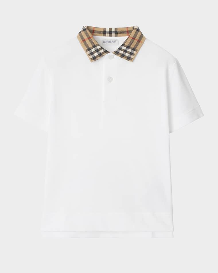 Boy's Johane Pique EKD Polo Shirt, Size 3-14 by BURBERRY