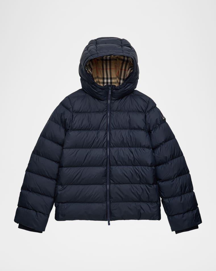 Boy's Juno Nylon Puffer Down Coat, Size Newborn-10 by BURBERRY Boy's Juno Nylon Puffer Down Coat, Size Newborn-10 by BURBERRY