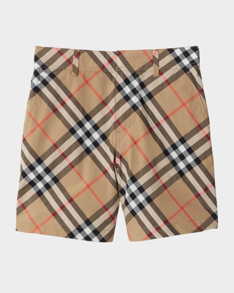 Boy's Oscar Check Cotton Shorts, Size 3-12 by BURBERRY