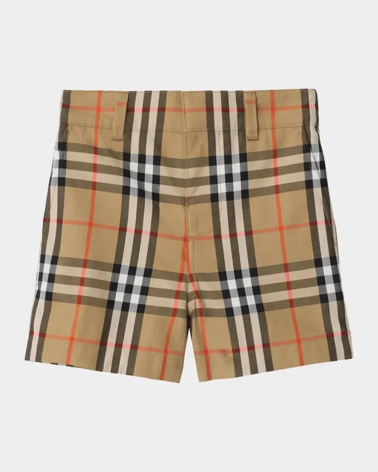 Boy's Oscar Check Cotton Shorts, Size 6M-3 by BURBERRY