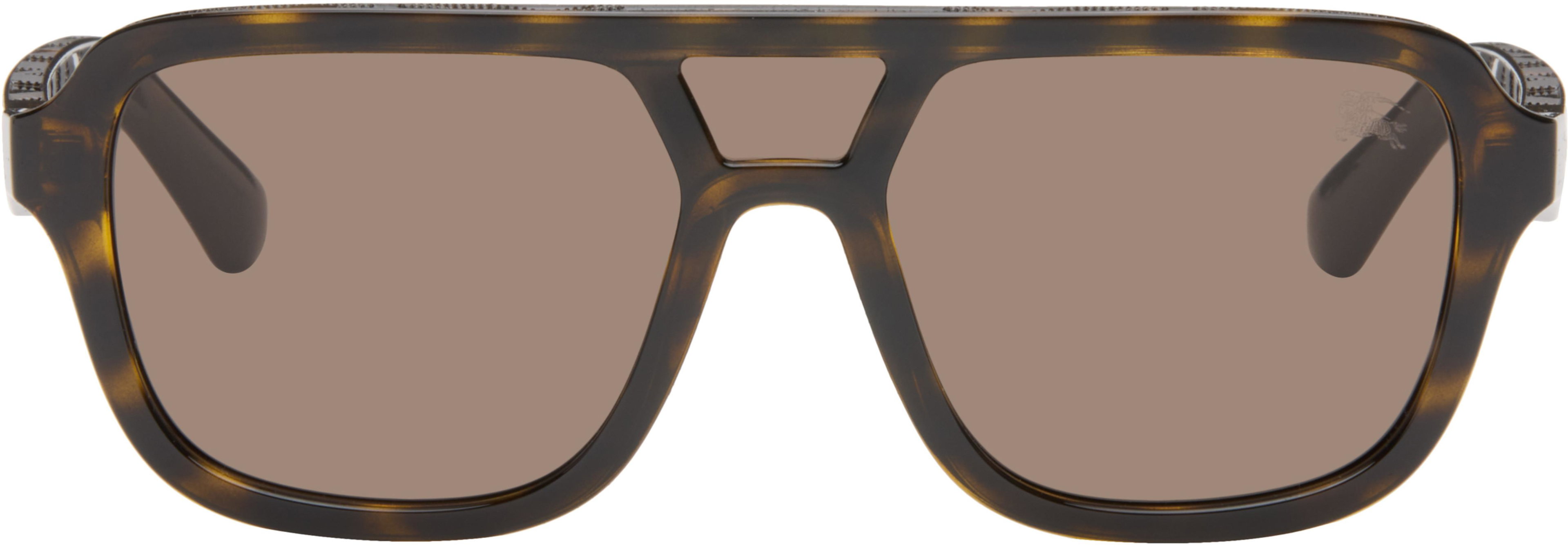 Brown Aviator Sunglasses by BURBERRY