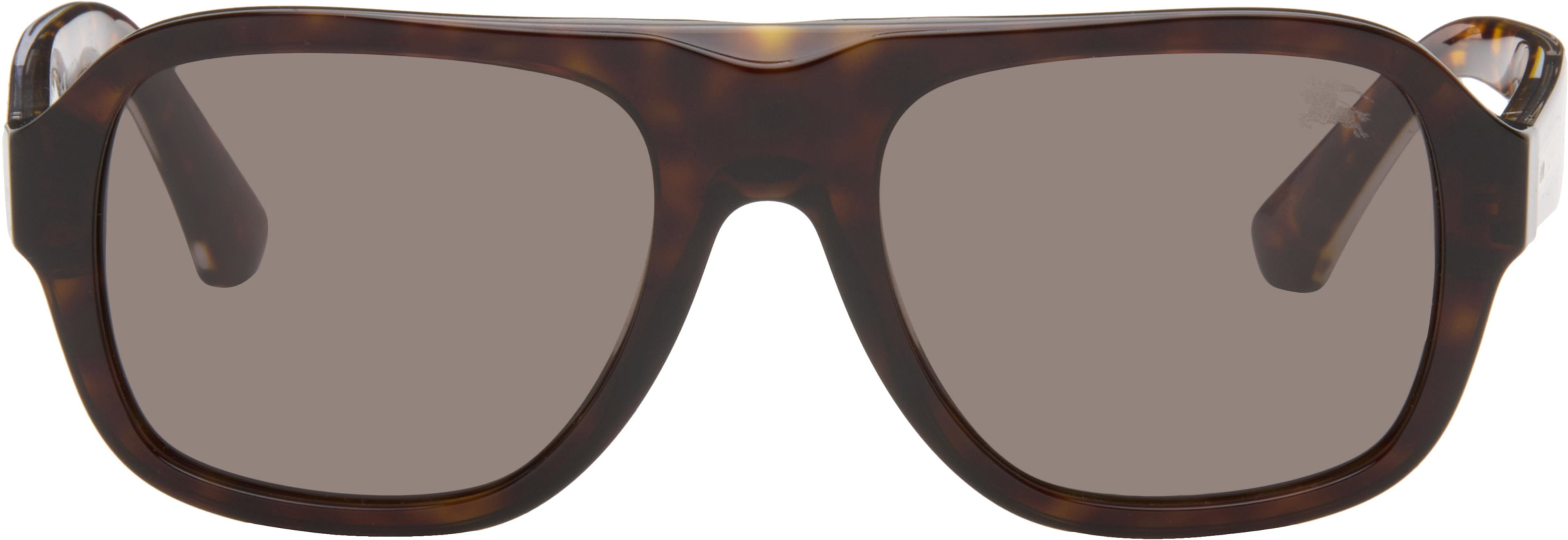 Brown Aviator Sunglasses by BURBERRY