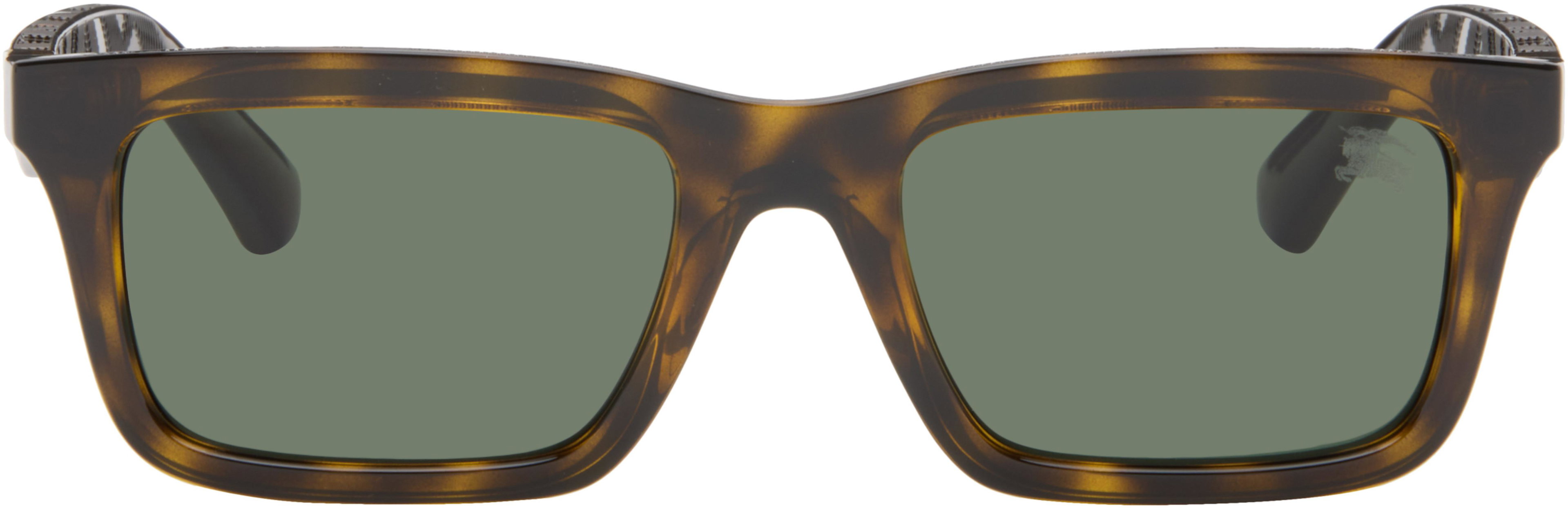 Brown Rectangular Sunglasses by BURBERRY